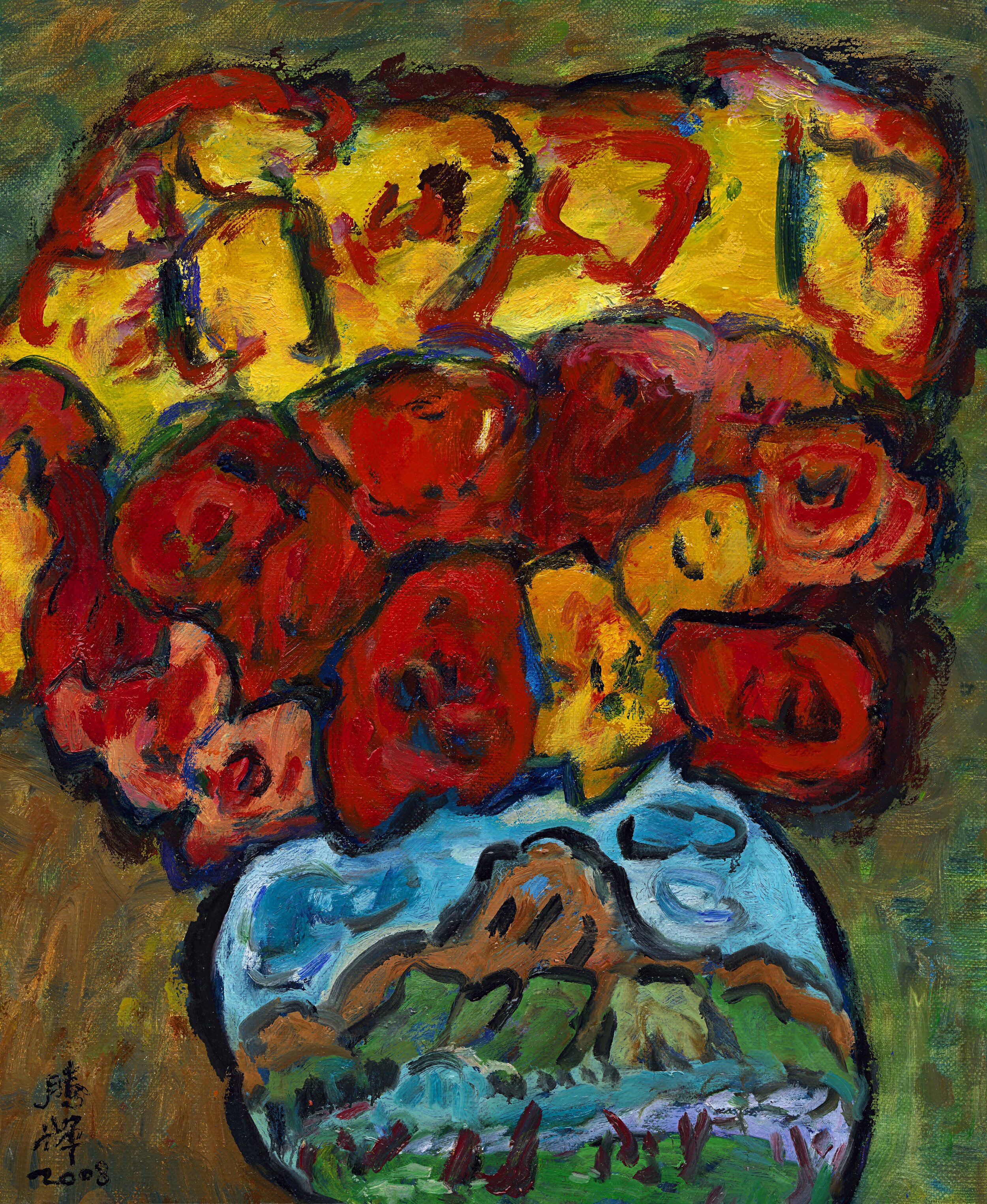 真作】絵画 作者不詳 サイン有 油彩0号 花 小品 逸品 T188 【公式通販】